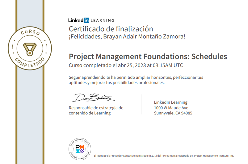 Certificado Planificacion