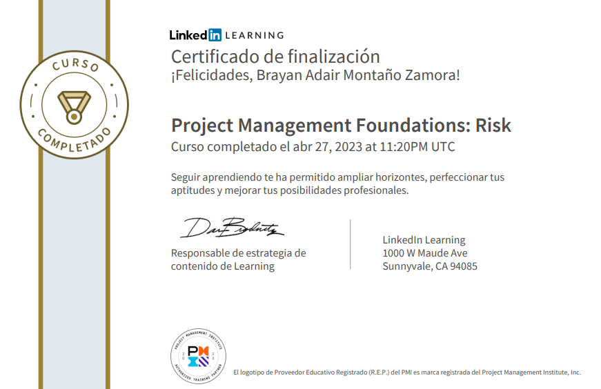 Certificado Planificacion