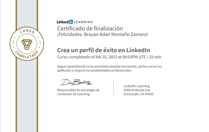 Certificado Perfil